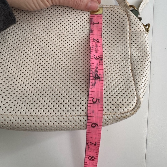 CLARE V. ✨ Cross Body Midi Sac perforated polka dot holes leather bag - Picture 7 of 10